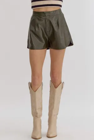 Pleather Shorts {Olive}
