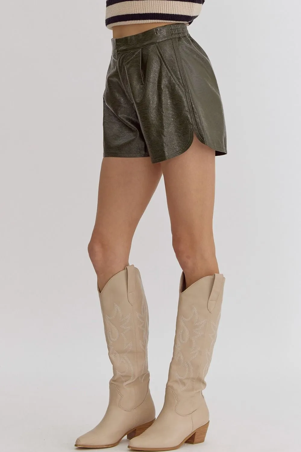 Pleather Shorts {Olive}