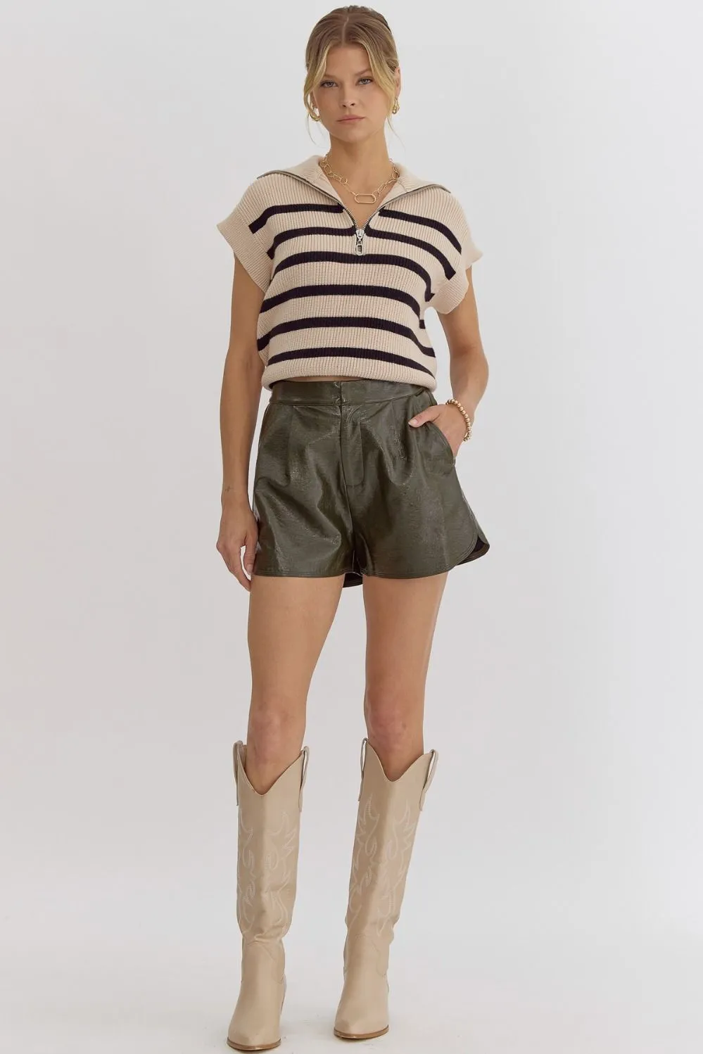 Pleather Shorts {Olive}