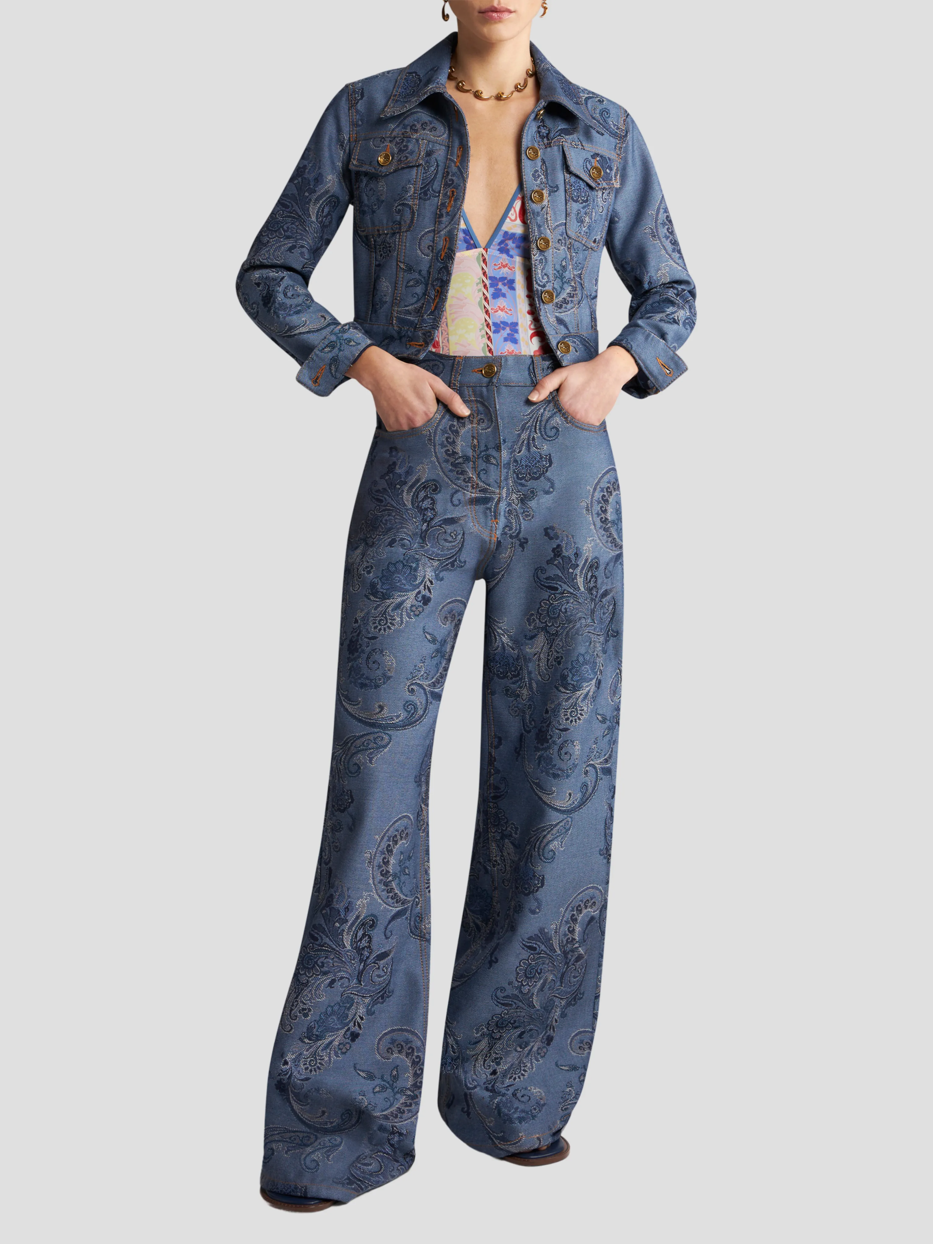 Printed Denim Jeans