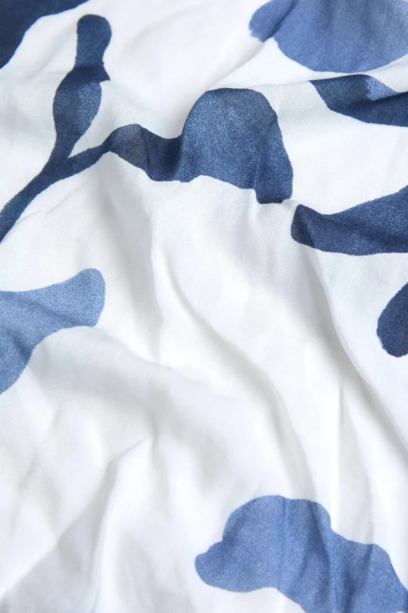 Printed Shirt in White Ink Floral