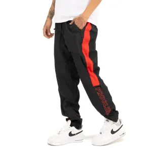 Pro Club Full Court Windbreaker Pants - Black/Red