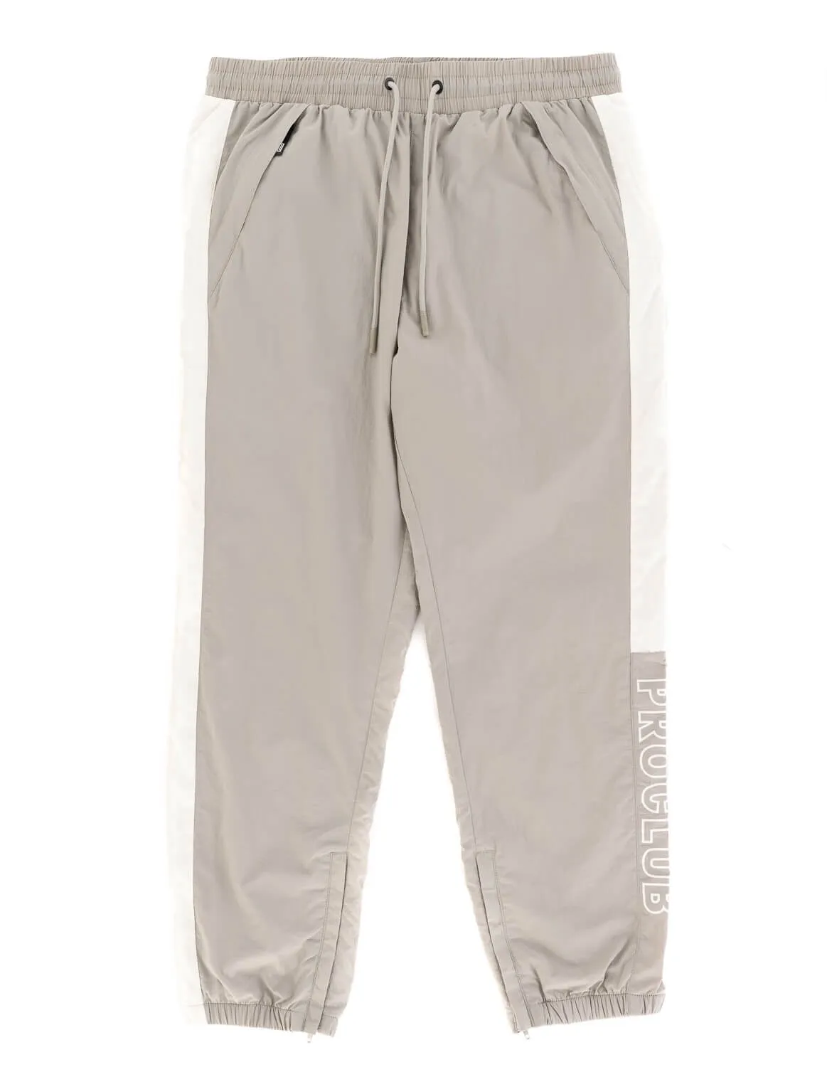 Pro Club Full Court Windbreaker Pants - Gray/White