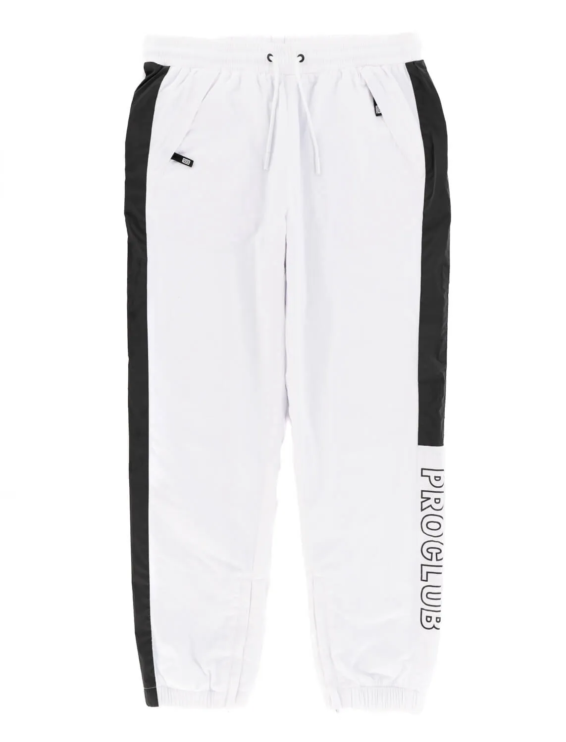 Pro Club Full Court Windbreaker Pants - White/Black