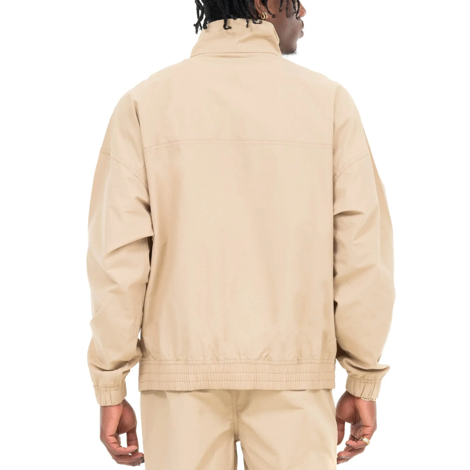 Pro Club Men's Comfort Cotton/Nylon Half Zip Track Jacket - KHAKI