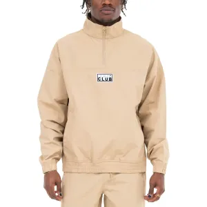 Pro Club Men's Comfort Cotton/Nylon Half Zip Track Jacket - KHAKI