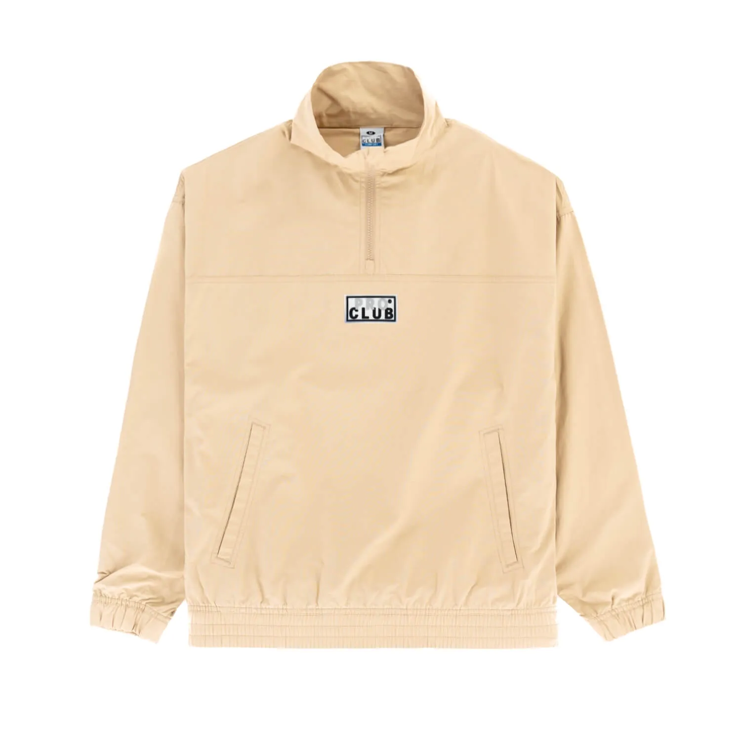 Pro Club Men's Comfort Cotton/Nylon Half Zip Track Jacket - KHAKI