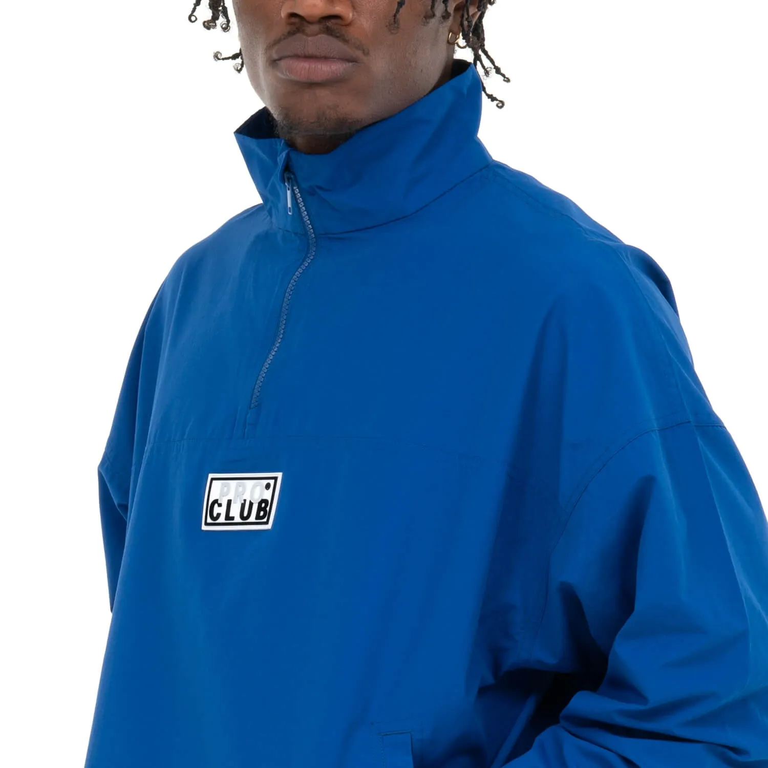 Pro Club Men's Comfort Cotton/Nylon Half Zip Track Jacket - ROYAL