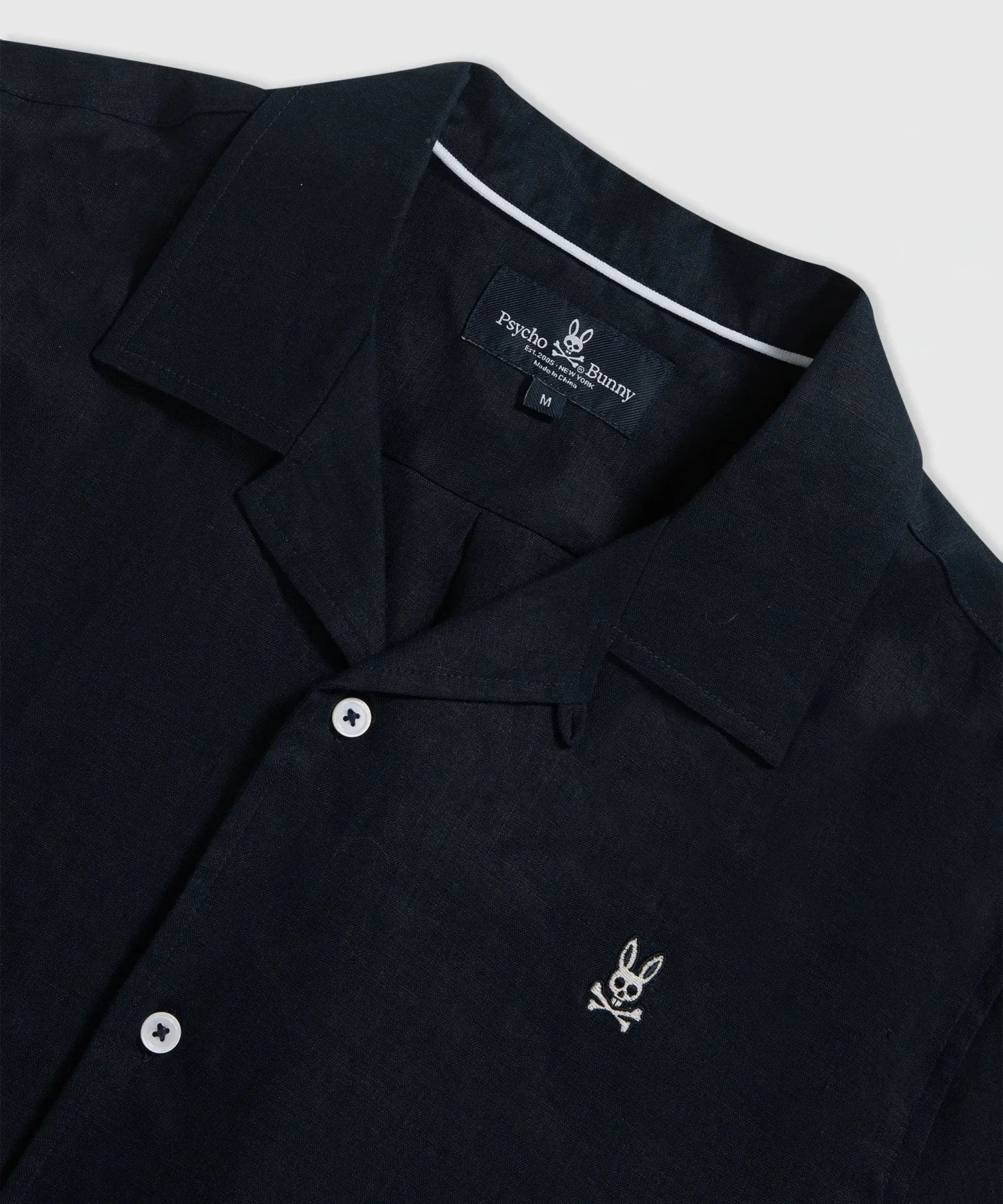 Psycho Bunny Linen Short Sleeve Shirt - Navy