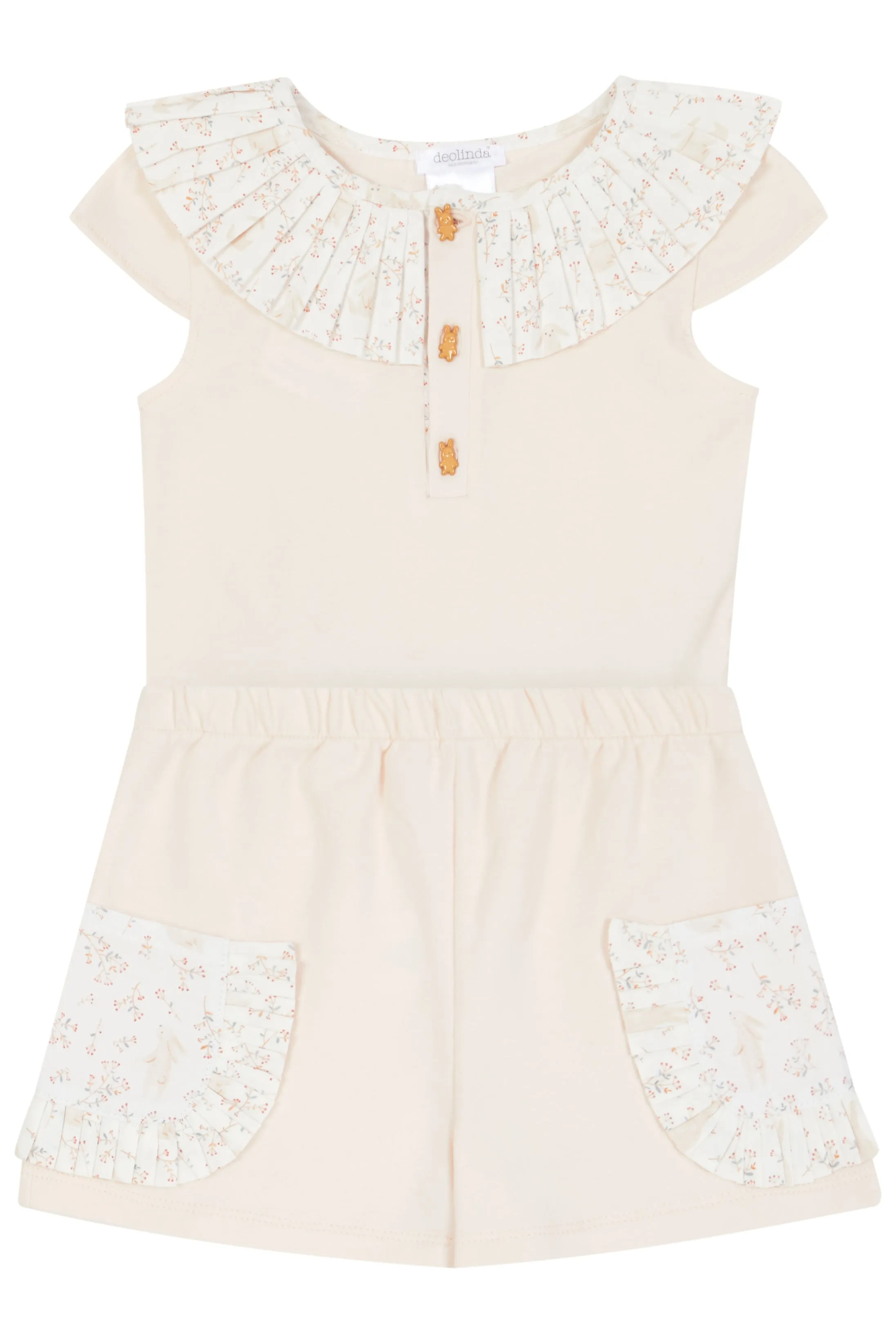 "Beatrice" Peach Bunny Blouse & Shorts
