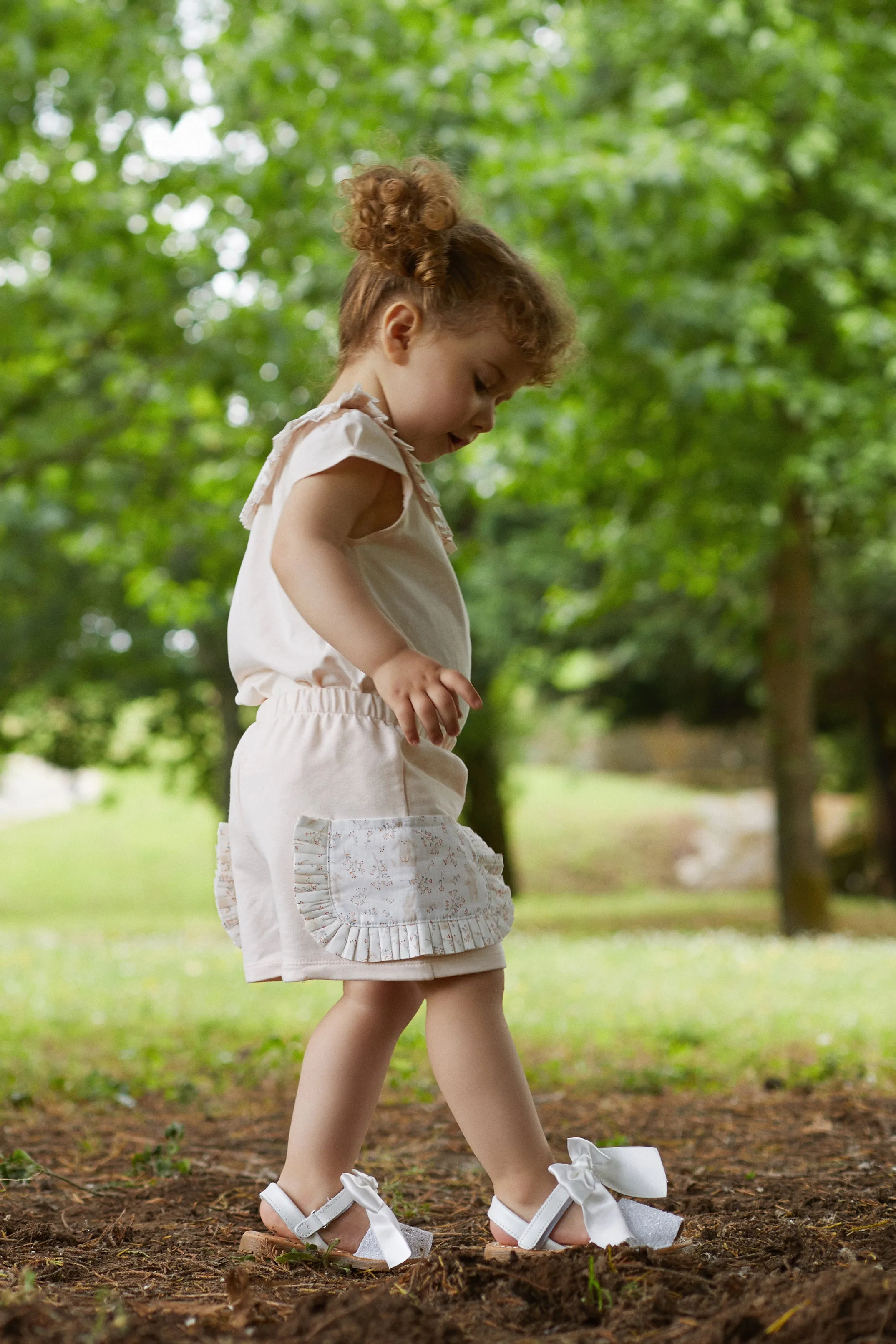 "Beatrice" Peach Bunny Blouse & Shorts