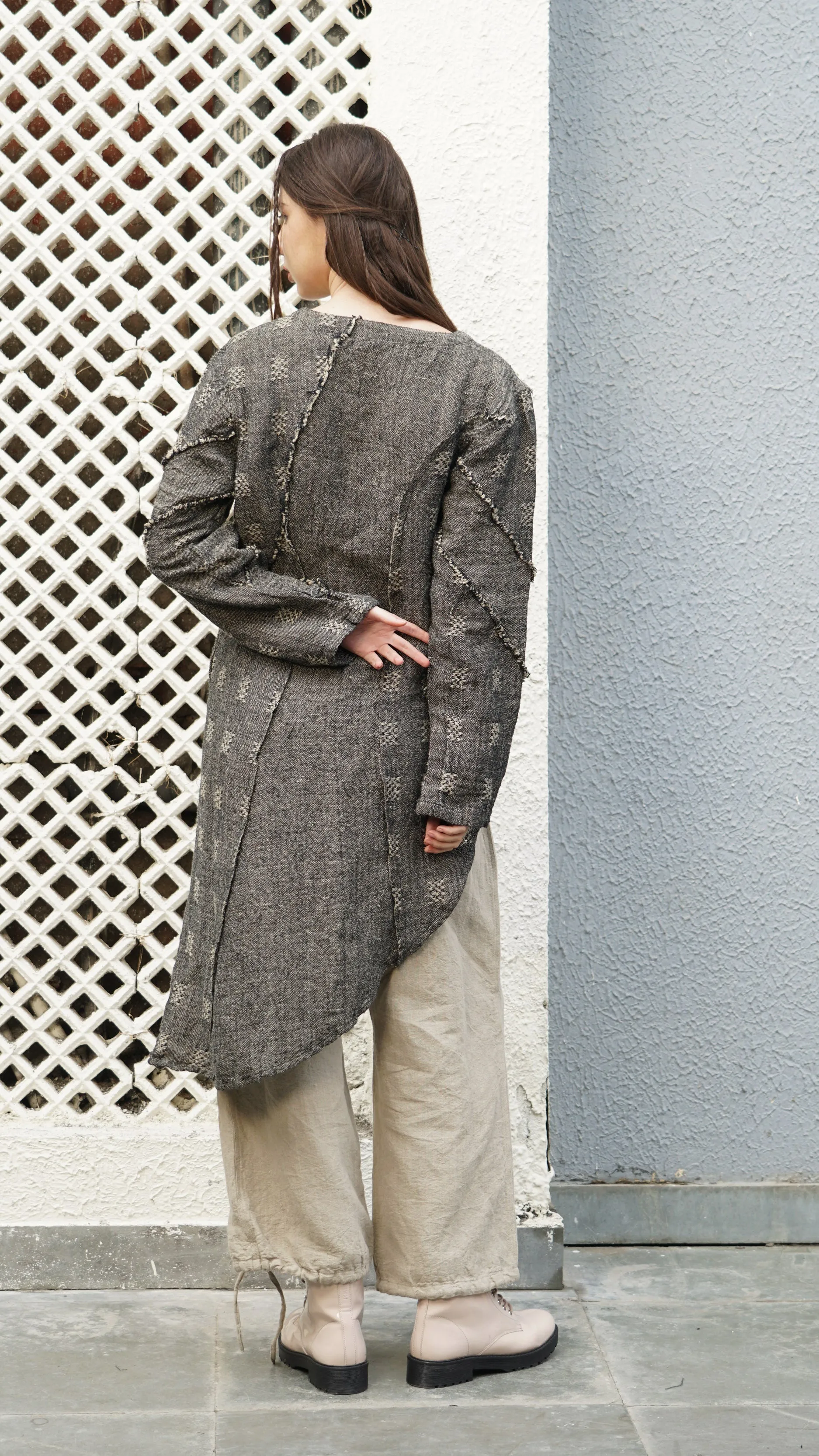 Raine Linen Blend Dress in Onyx