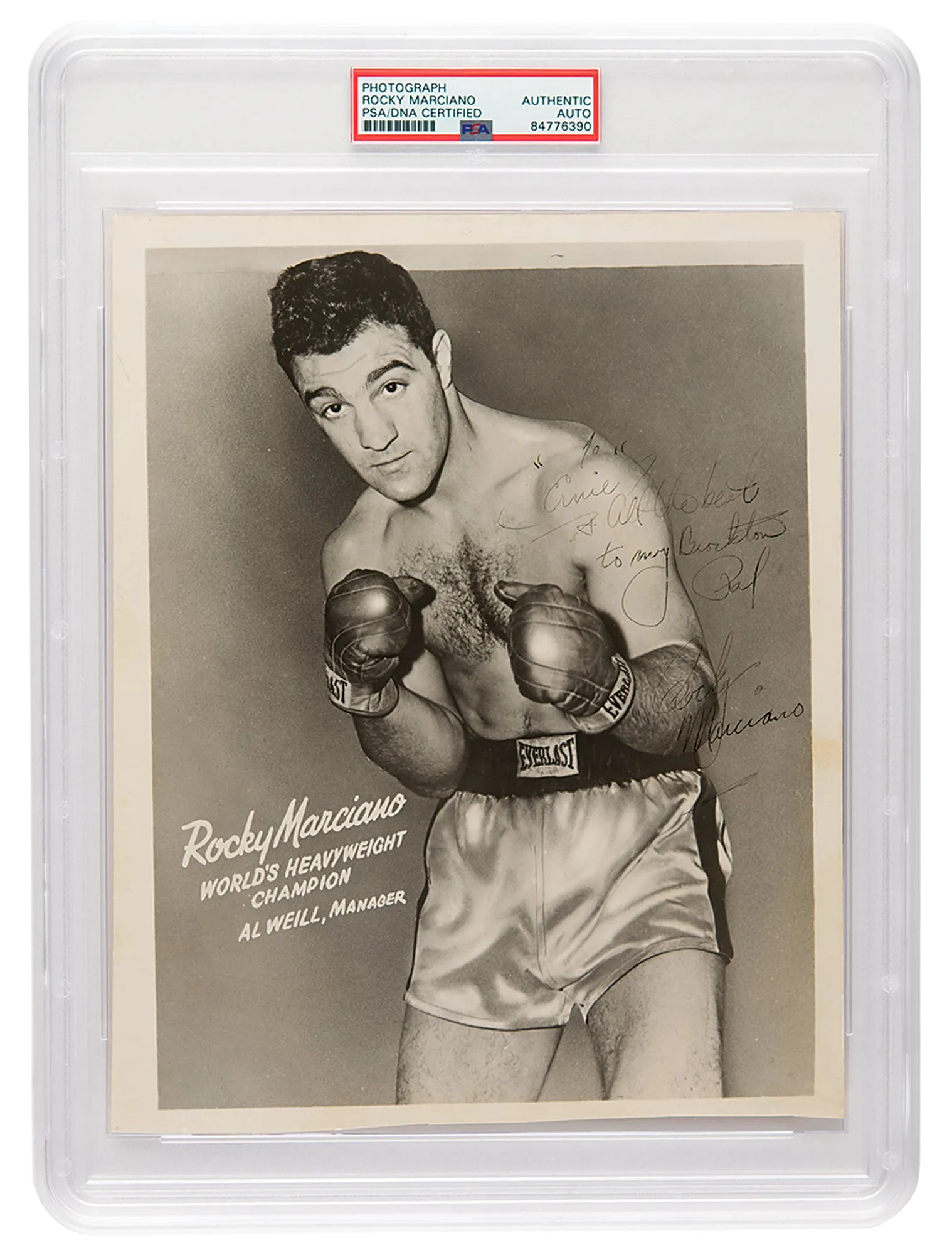 RARE ENCAPSULATED ROCKY MARIANO HAND-SIGNED PUBLICITY PHOTO