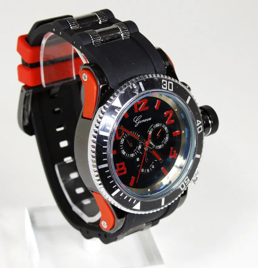 Red Black (Invicta Style) Watch