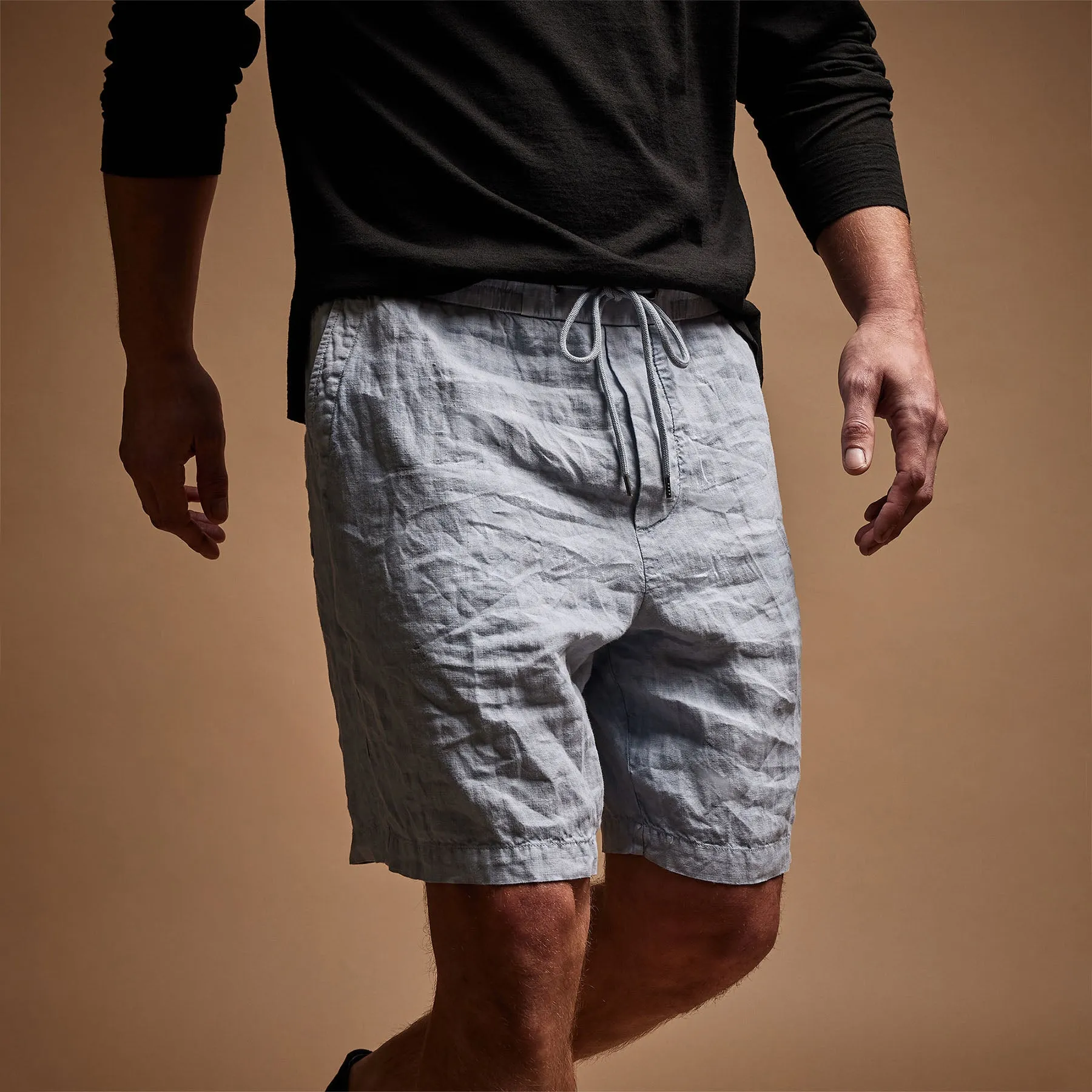 Relaxed Fit Linen Short - Open Sky Pigment