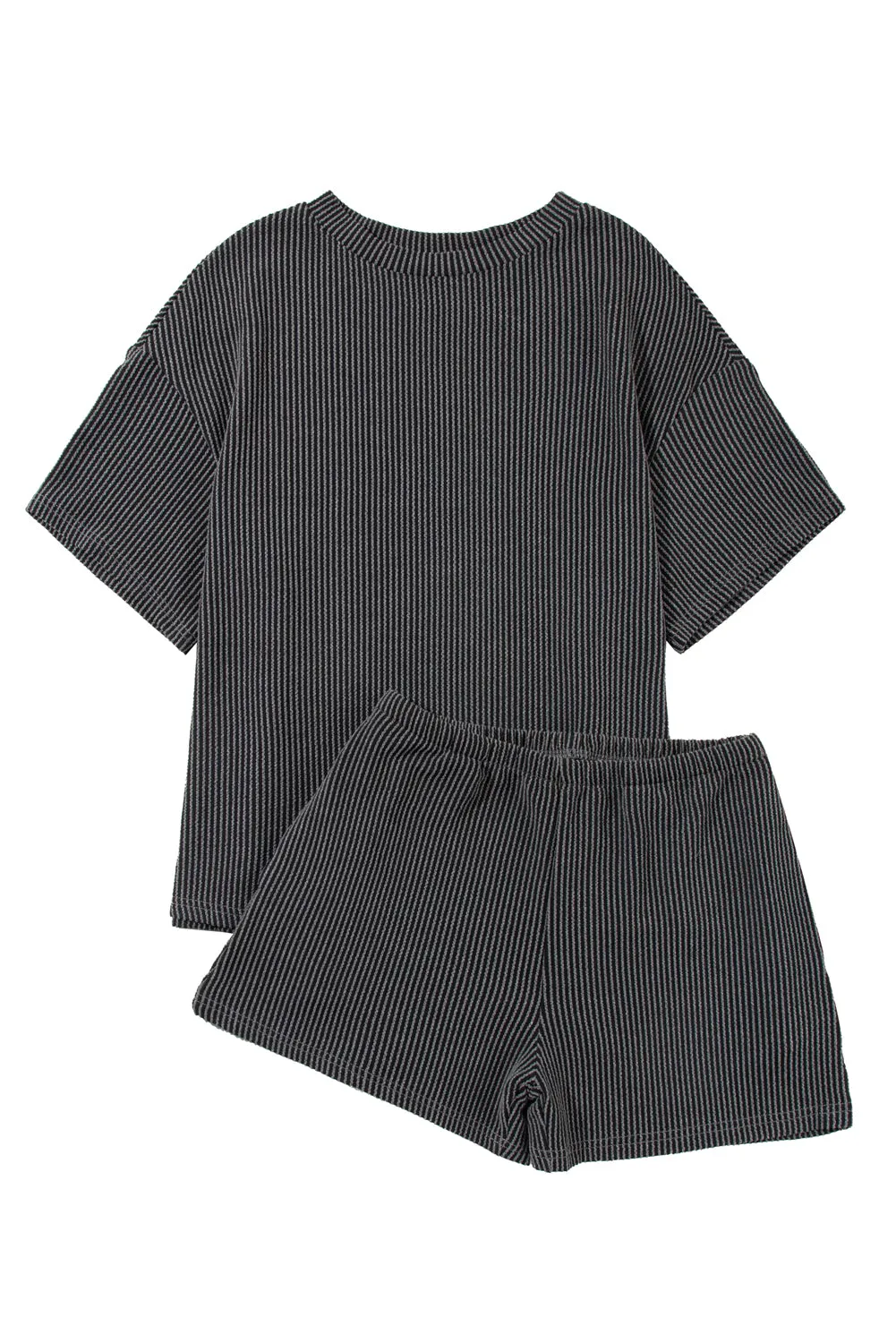 Ribbed Loose Fit Tee and Shorts Set