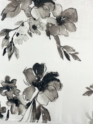 Ripples of bloom floral Handkerchief Light Weight 100% Linen Fabric By The Yard/CL1112