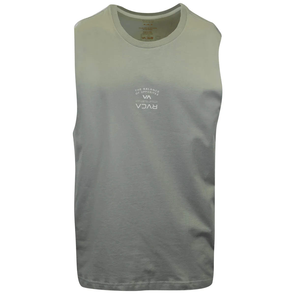 RVCA Men's Ice Green Balance Of Opposites Sleeveless Tank Top (S02)