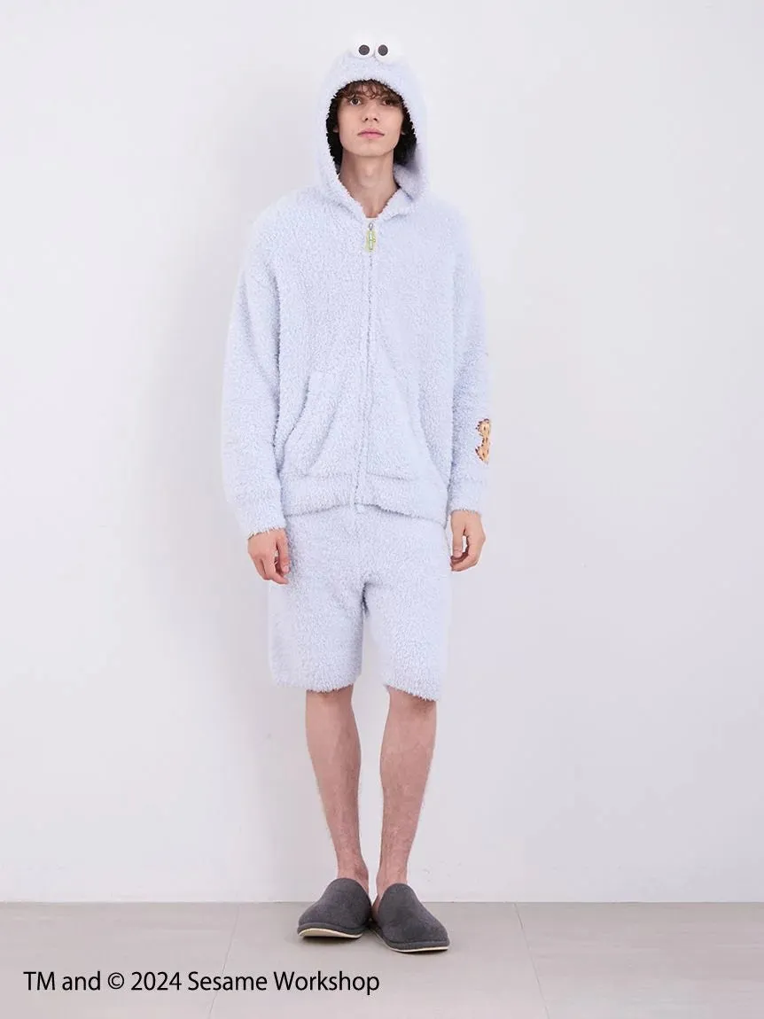 【SESAME STREET】 MEN's Cookie Monster Hoodie and Shorts Loungewear Set