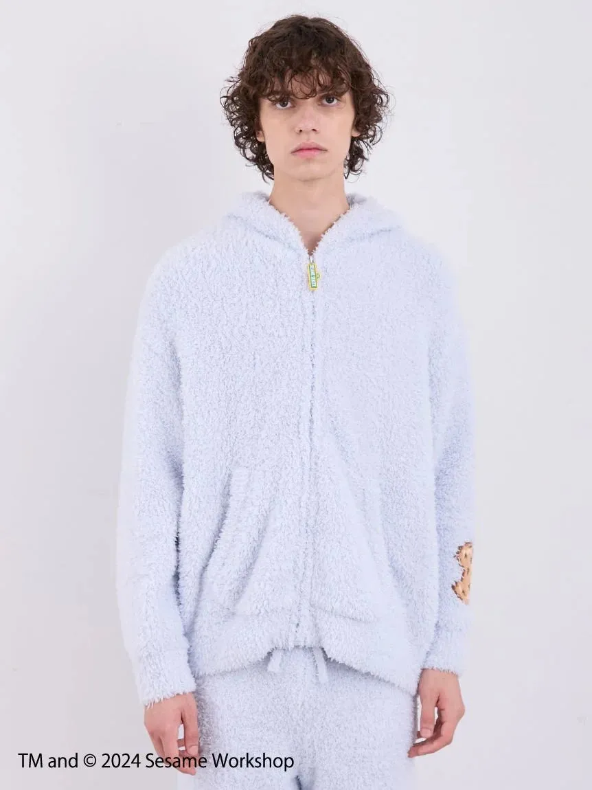 【SESAME STREET】 MEN's Cookie Monster Hoodie and Shorts Loungewear Set