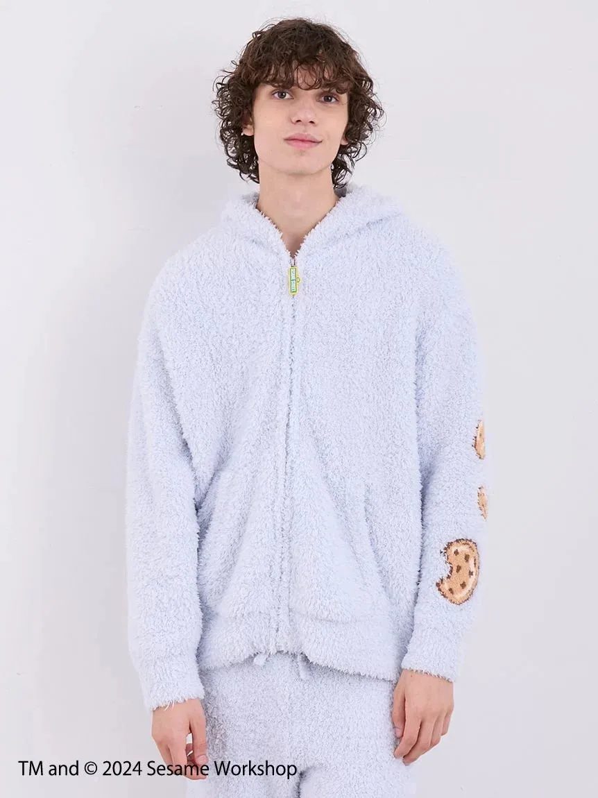 【SESAME STREET】 MEN's Cookie Monster Hoodie and Shorts Loungewear Set