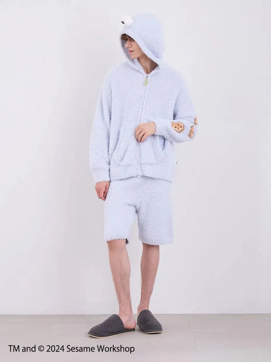 【SESAME STREET】 MEN's Cookie Monster Hoodie and Shorts Loungewear Set