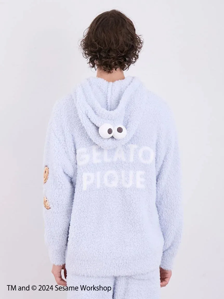 【SESAME STREET】 MEN's Cookie Monster Hoodie and Shorts Loungewear Set