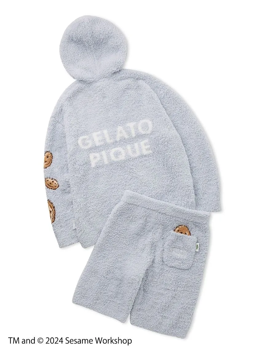 【SESAME STREET】 MEN's Cookie Monster Hoodie and Shorts Loungewear Set