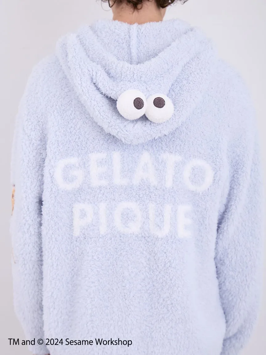 【SESAME STREET】 MEN's Cookie Monster Hoodie and Shorts Loungewear Set