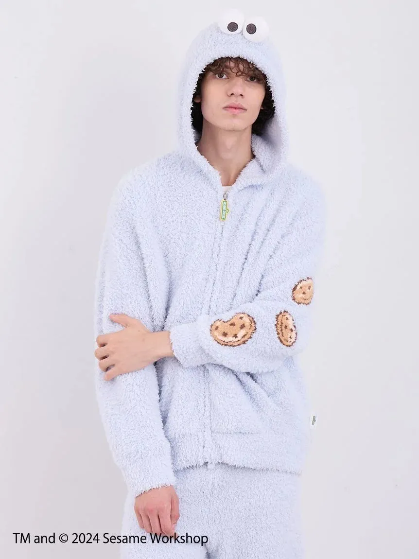 【SESAME STREET】 MEN's Cookie Monster Hoodie and Shorts Loungewear Set