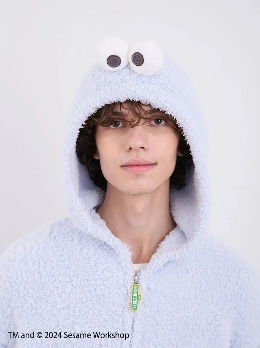 【SESAME STREET】 MEN's Cookie Monster Hoodie and Shorts Loungewear Set