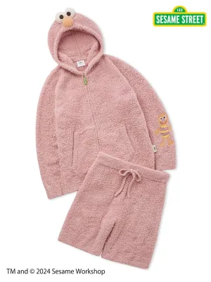 【SESAME STREET】 MEN's Elmo Hoodie and Shorts Loungewear Set