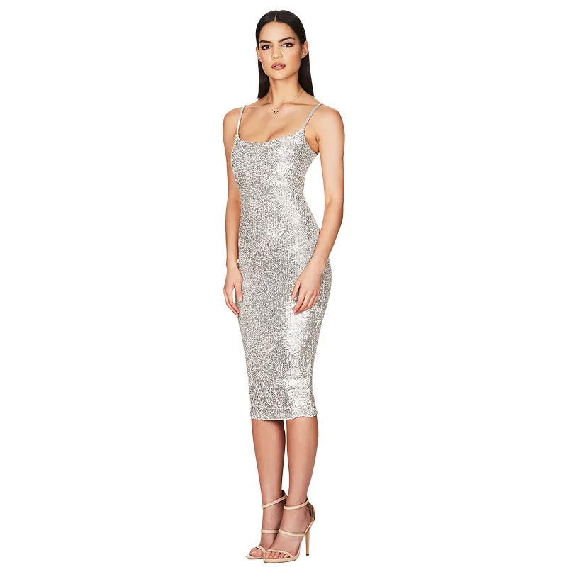 Sexy Backless Sequined Summer Party Dresses