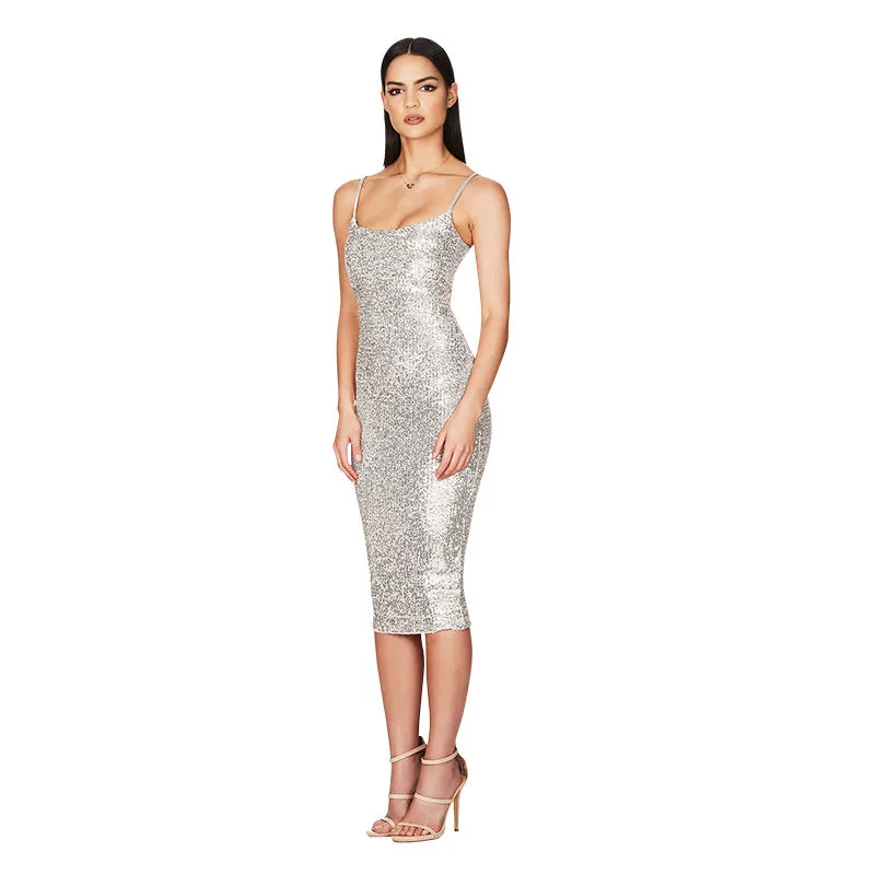 Sexy Backless Sequined Summer Party Dresses