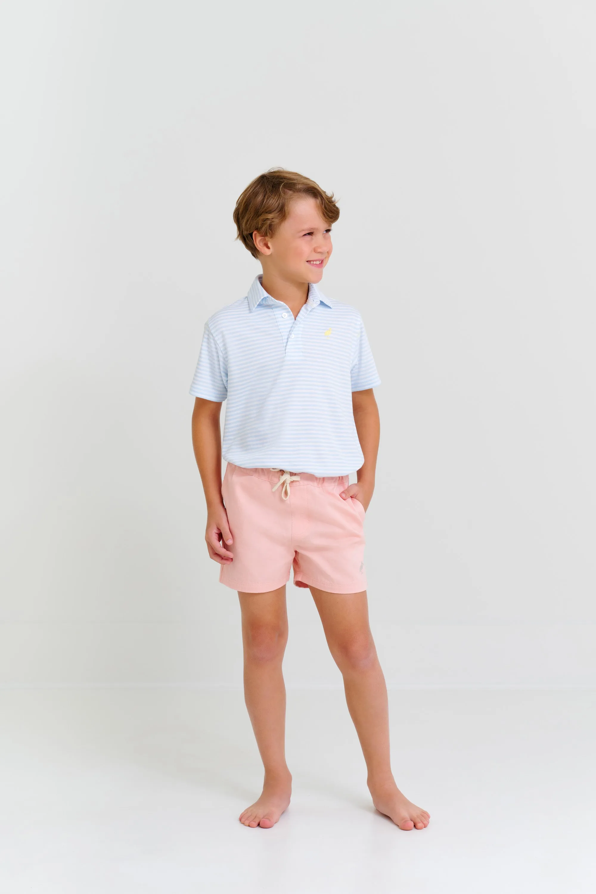 Shelton Shorts - Pompano Peach with Keeneland Khaki Stork