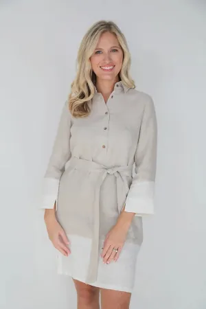 Shirt Dress Natural/White  SD22100