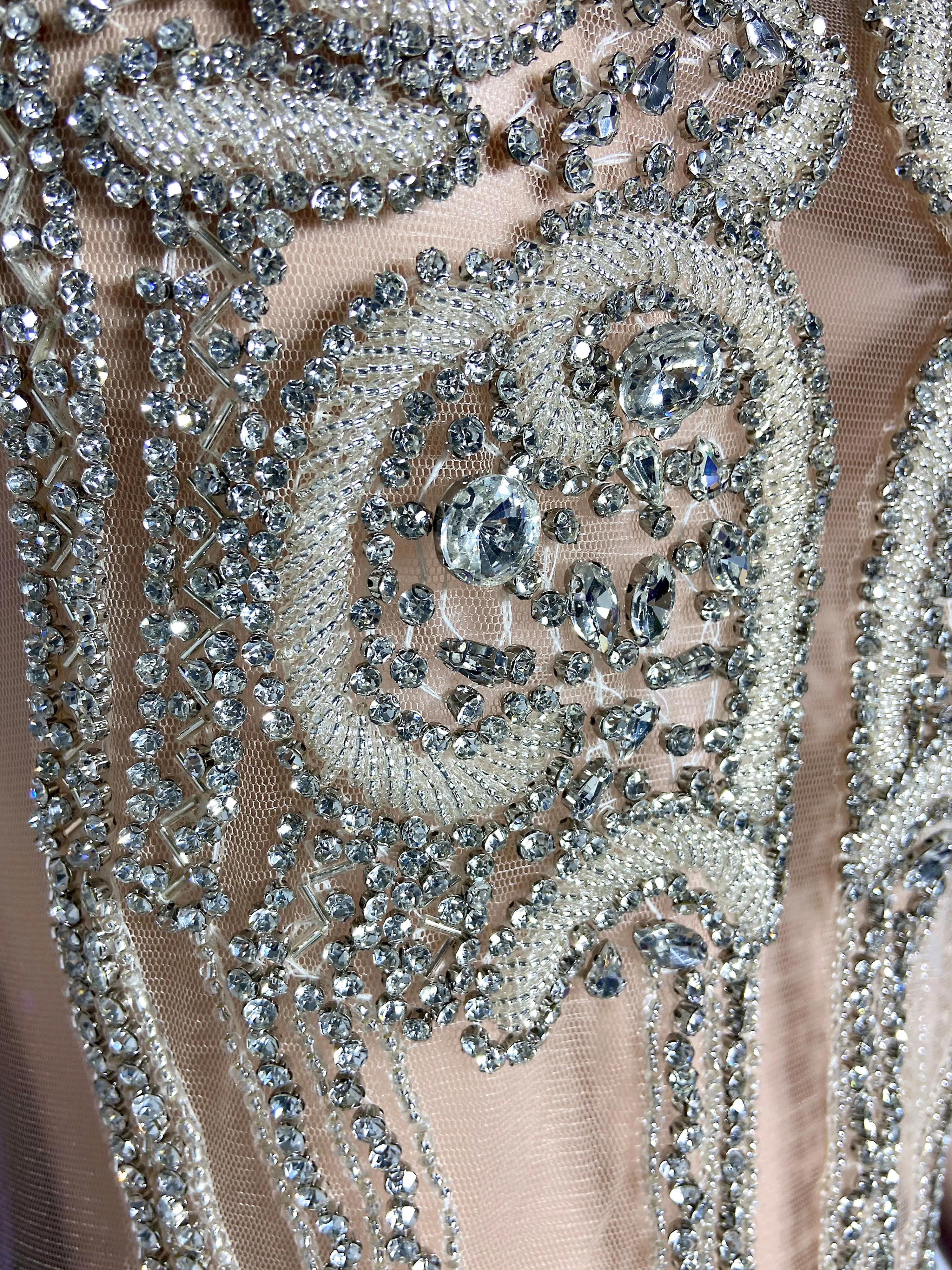 Sleek Silver Sequined Maxi Gown