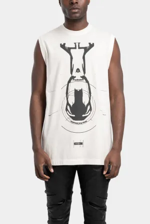 Sleeveless T-Shirt, Off White / Print
