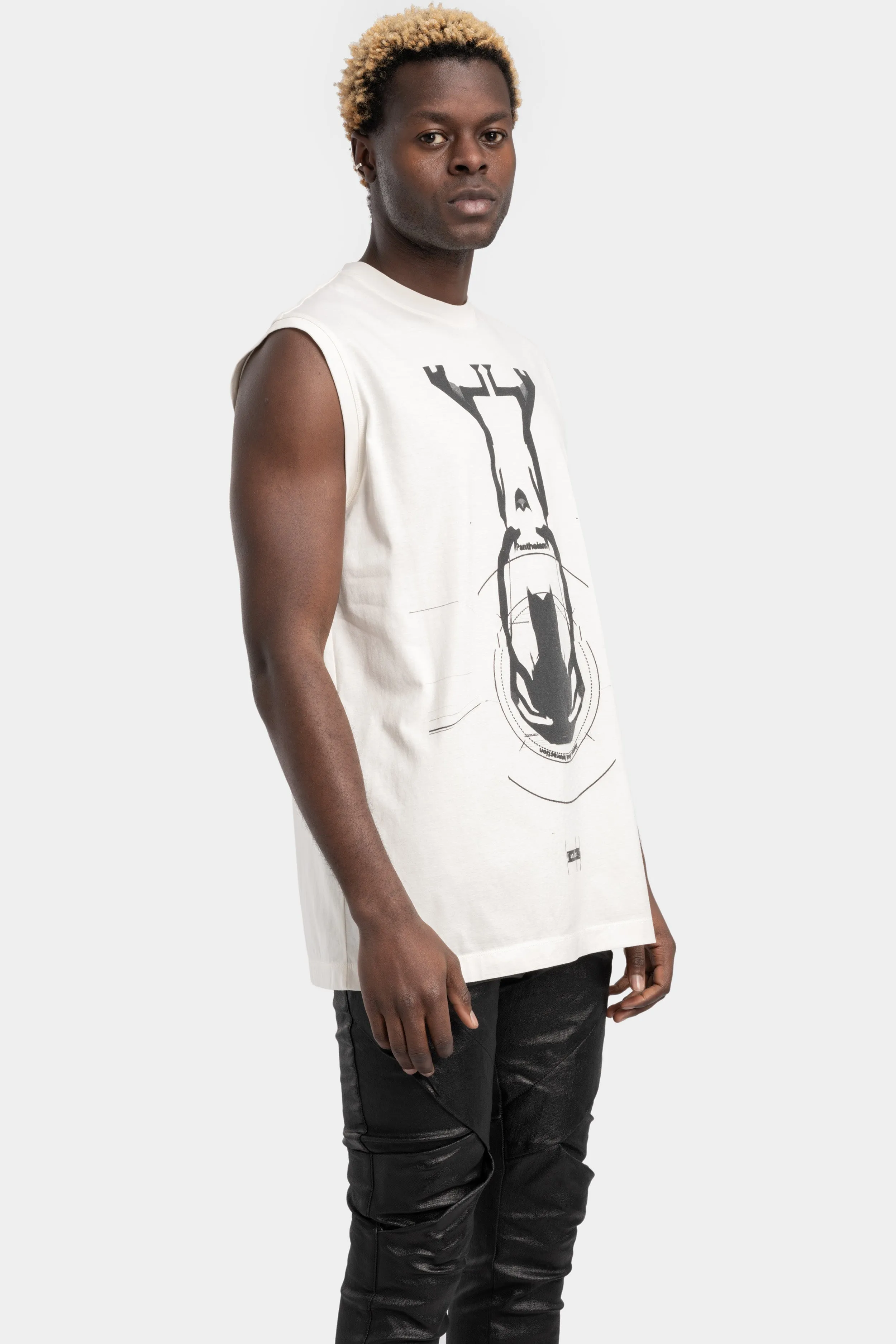 Sleeveless T-Shirt, Off White / Print