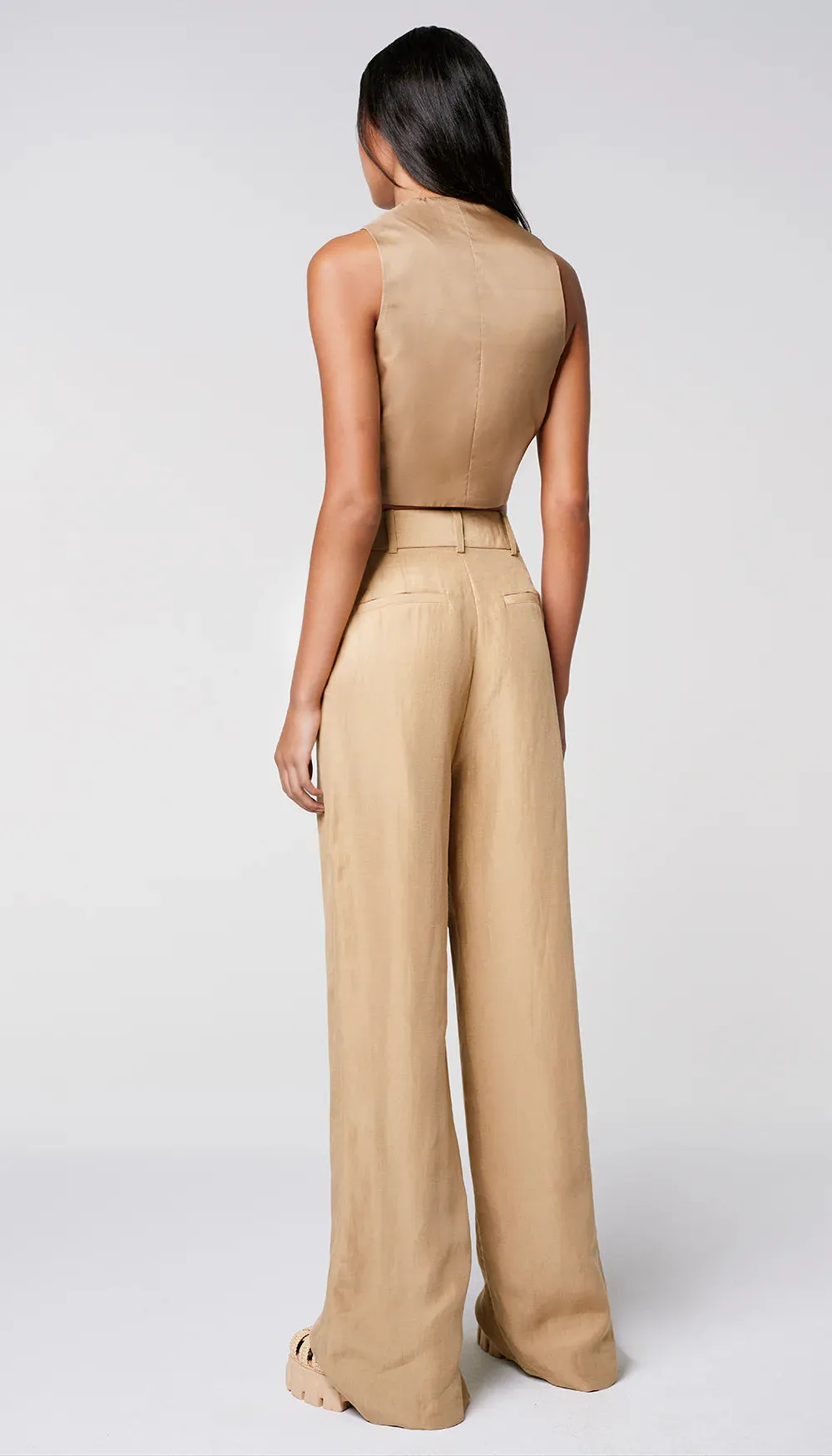 SMYTHE PLEATED TROUSER-Khaki