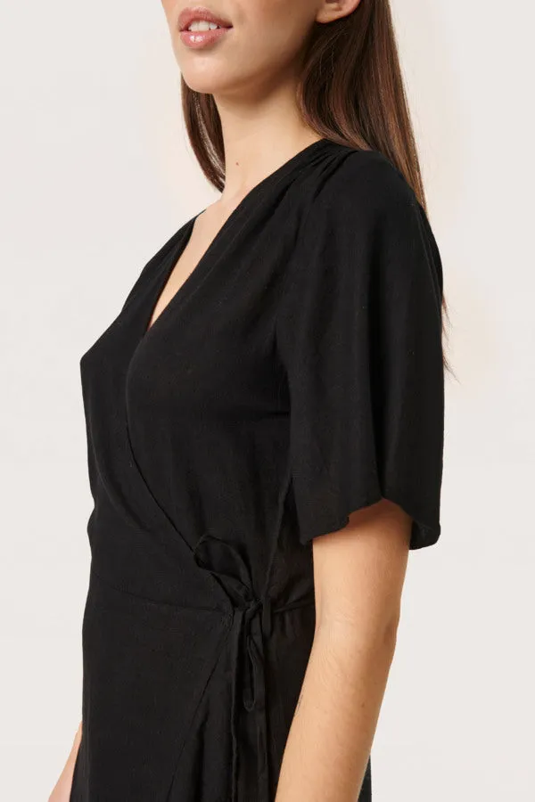 Soaked in Luxury SLRosaline Wrap Dress in Black