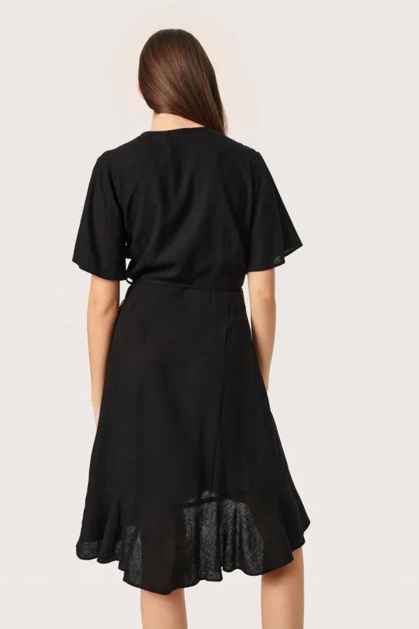 Soaked in Luxury SLRosaline Wrap Dress in Black