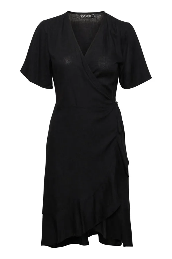 Soaked in Luxury SLRosaline Wrap Dress in Black