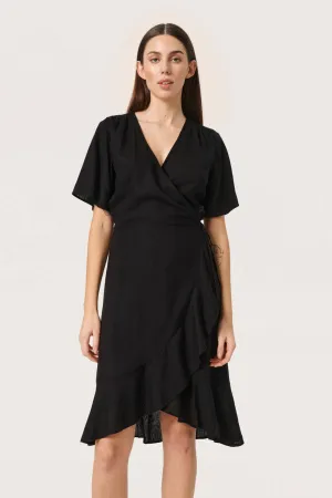 Soaked in Luxury SLRosaline Wrap Dress in Black
