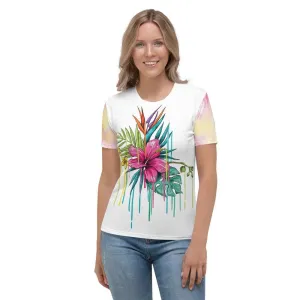 Spring Vintage flower Colorful T-shirt || Natural wild flower tee || All over natural flower print, Hibiscus Flower,  Hawaiian Shirt,