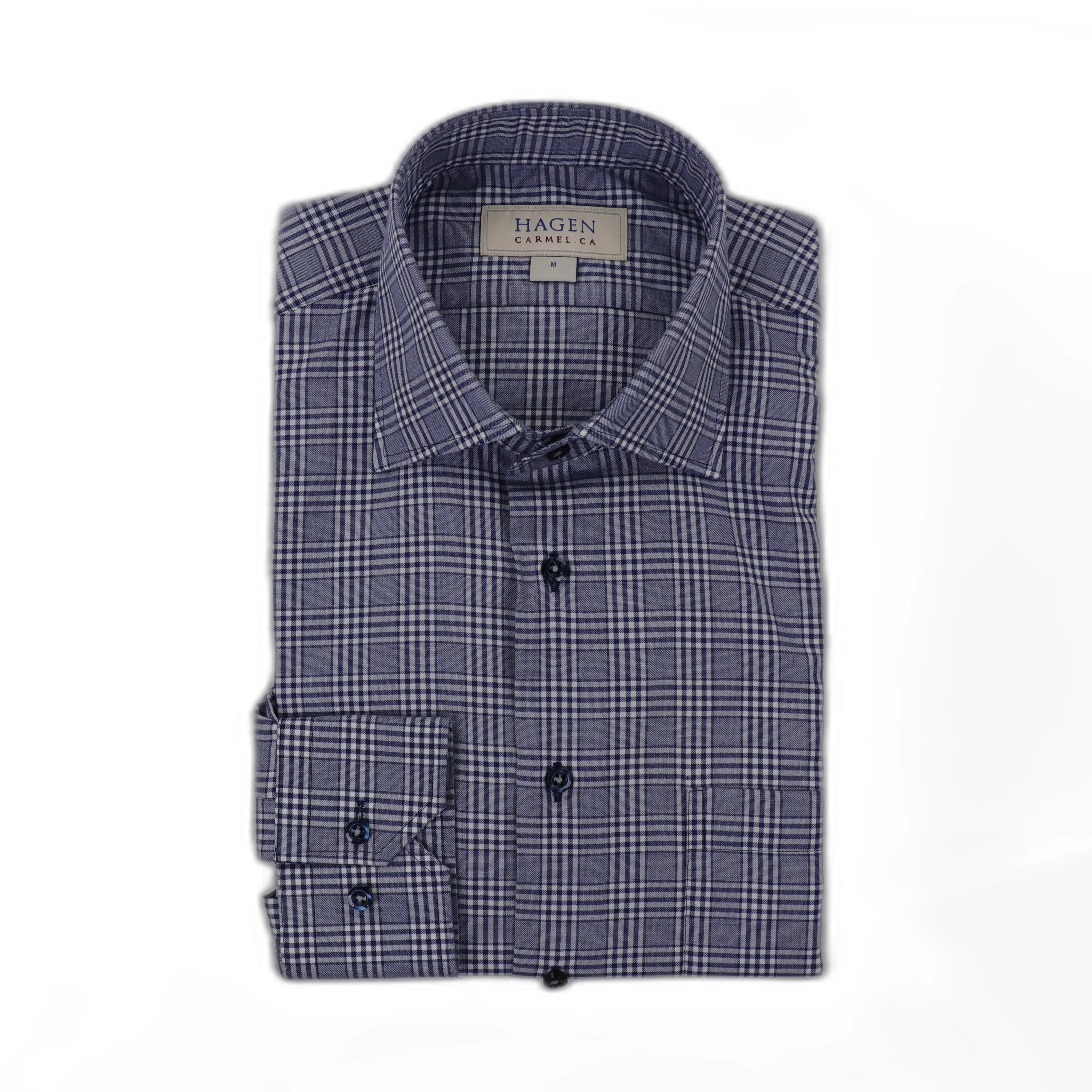 SSA2643 Cotton Cashmere Glen Plaid in Navy