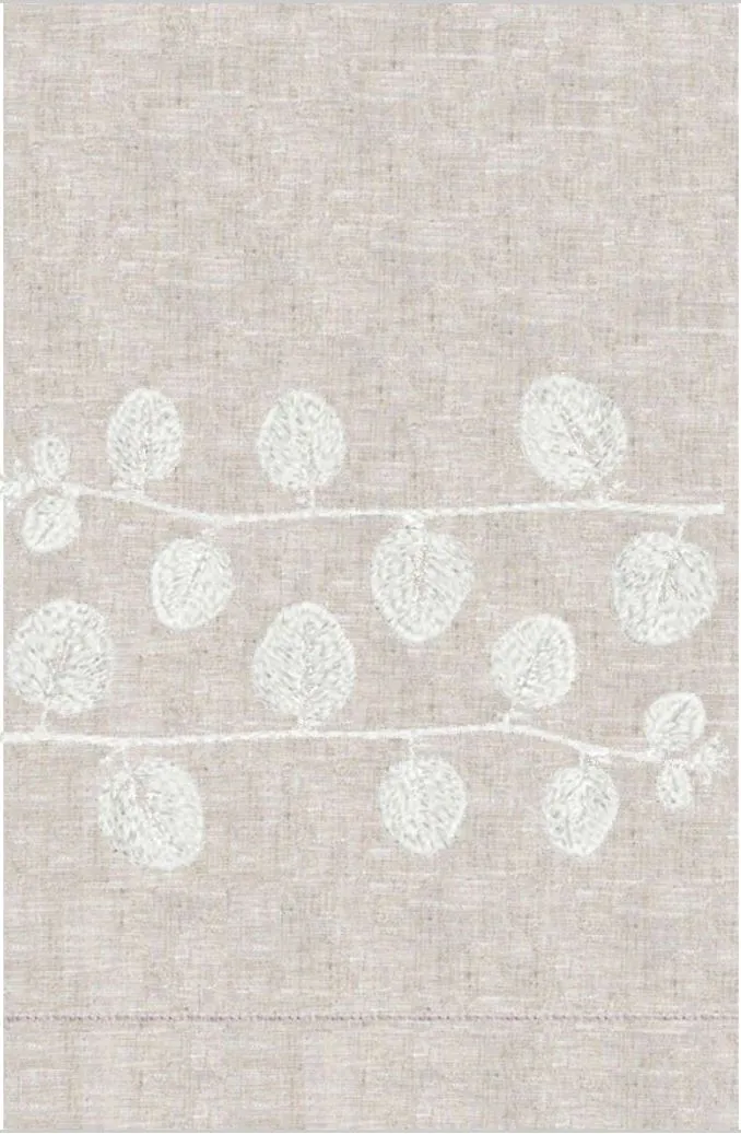 Stanza White Guest Towel Oat Linen