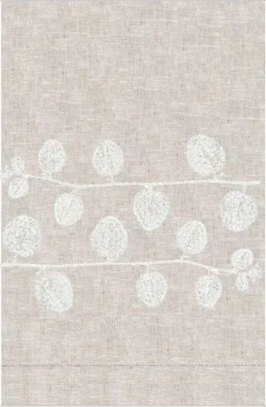 Stanza White Guest Towel Oat Linen
