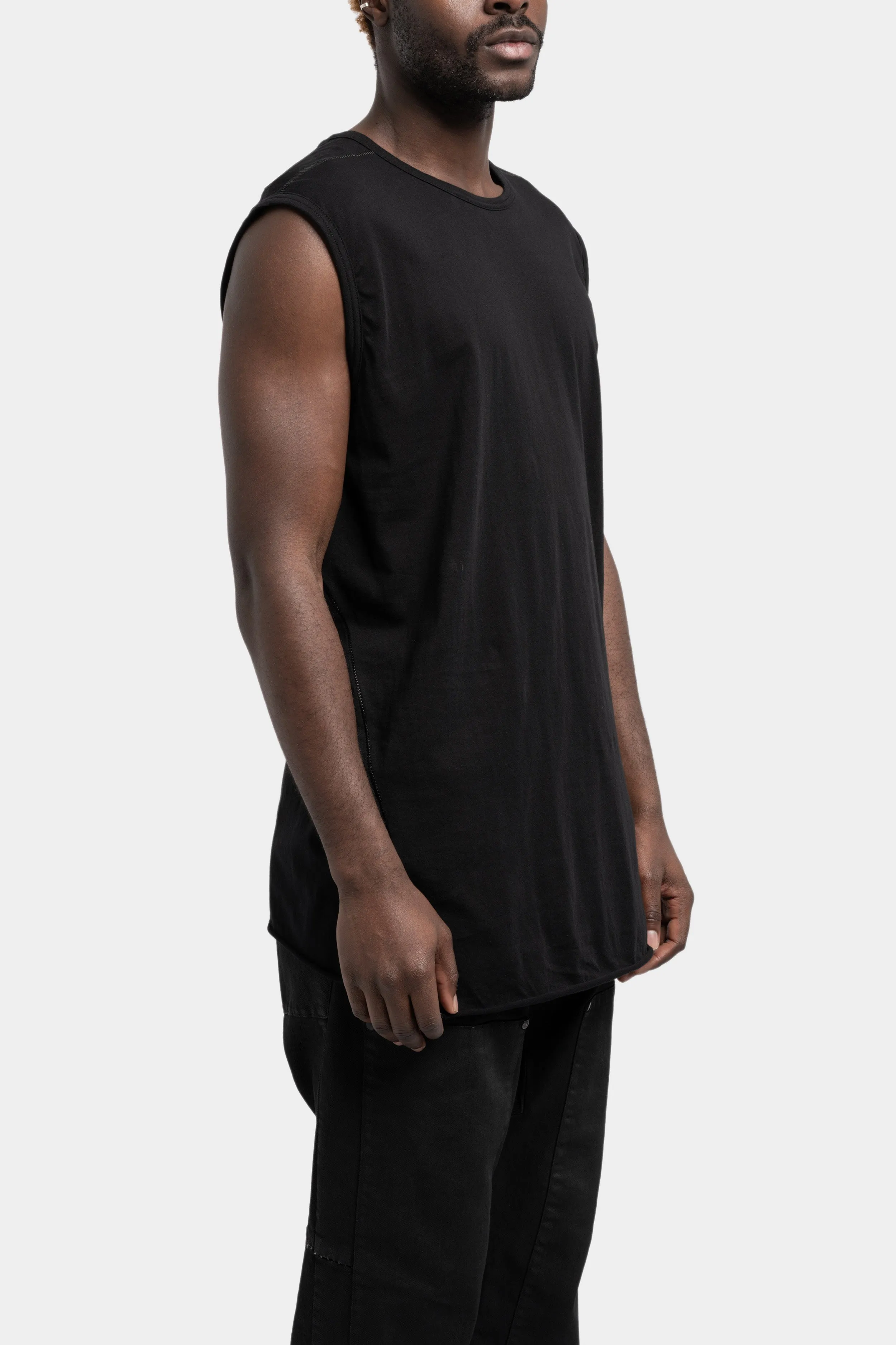 Staple spine sleeveless t-shirt, Black