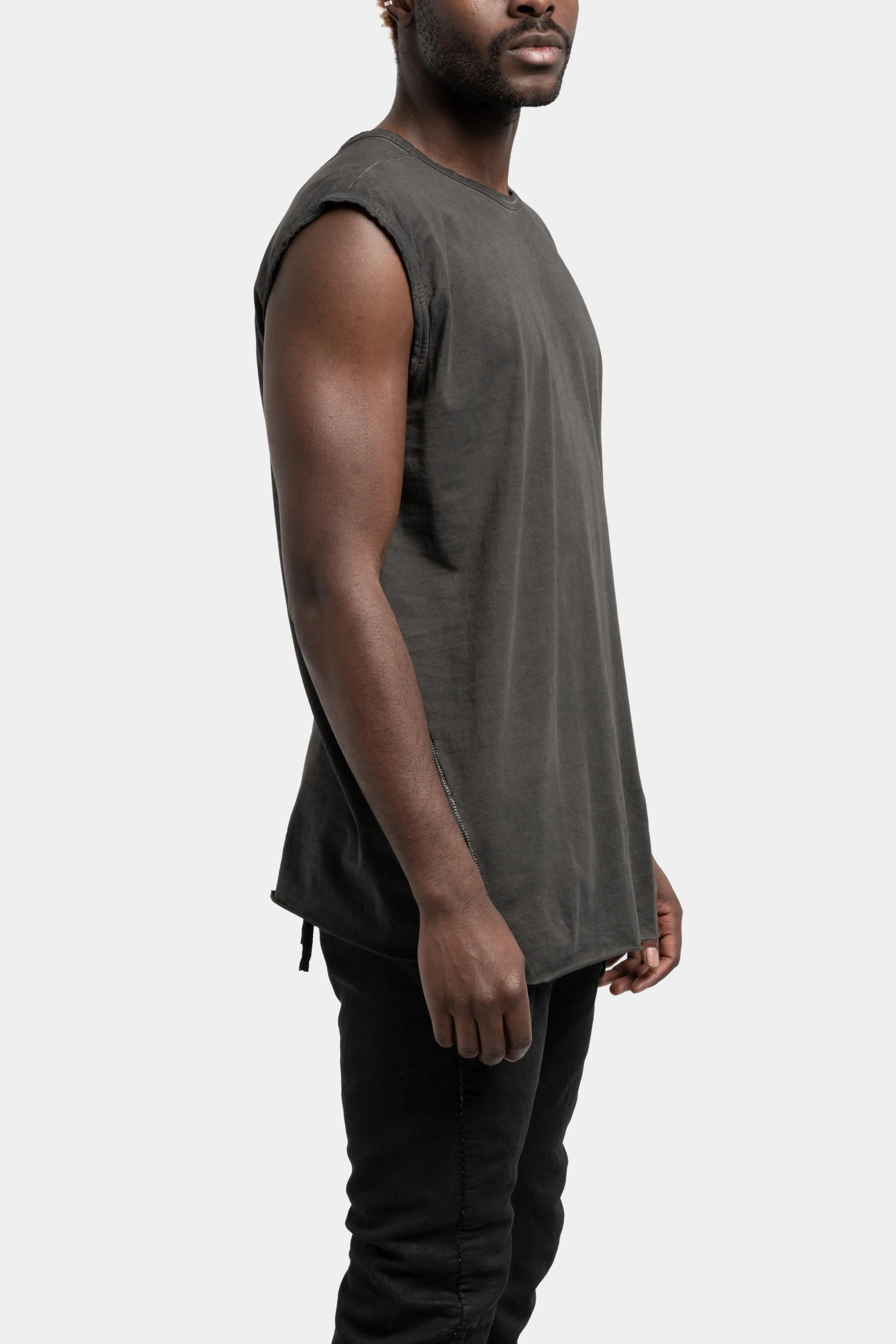 Staple spine sleeveless t-shirt, Plomb Grey